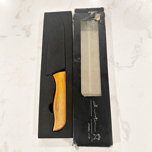 Raw Star Kitchen Knife Ceramic ?Signature Wood Handle 10" New Vintage Boxed - Picture 1 of 7